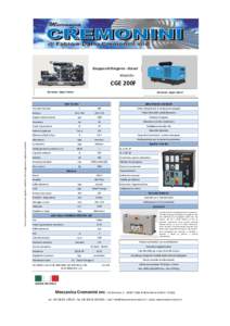 Gruppo elettrogeno - Diesel Modello: CGE 200F Versione: Open Frame