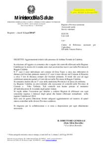 Trasmissione elettronica N. prot. DGSAF in Docspa/PEC Ministero della Salute  DIREZIONE GENERALE DELLA SANITA’ ANIMALE E DEI FARMACI VETERINARI