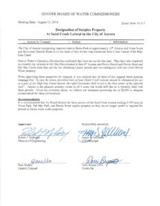 Board agenda item (Aug. 13, 2014): Designation of Surplus Property