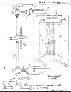 CONSTRUCTING A FREE STANDING TAPESTRY LOOM, using standard black pipe plumbing parts, and offering a four feet wide weaving width. Dimensions are approx. 7 ft. xft. x 3 ft. Materials required: Black pipe at 1