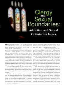 Clergy and Sexual Boundaries: Addiction and Sexual Orientation Issues