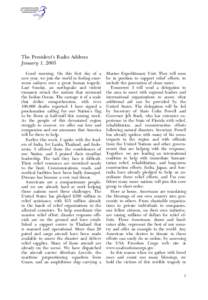 United States / Indian Ocean / Indian Ocean earthquake and tsunami / Tsunamis / George H. W. Bush / George W. Bush / Humanitarian response to the 2010 Chile earthquake / Humanitarian response by national governments to the 2010 Haiti earthquake / Bush family / Politics of the United States / Management