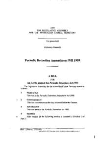 1999 THE LEGISLATIVE ASSEMBLY FOR THE AUSTRALIAN CAPITAL TERRITORY (As presented) (Attorney-General)