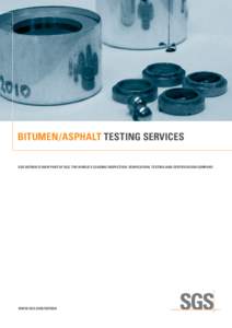 SGS INTRON Bitumen/Asphalt Testing Services