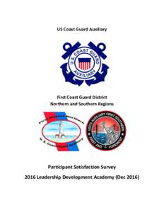 US Coast Guard Auxiliary  First Coast Guard District Northern and Southern Regions  Participant Satisfaction Survey