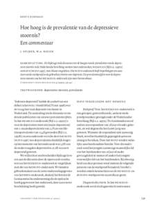 korte bijdrage  Hoe hoog is de prevalentie van de depressieve stoornis? Een commentaar j. spijker, w.a. nolen