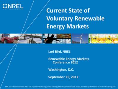 Current State of Voluntary Renewable Energy Markets Lori Bird, NREL Renewable Energy Markets