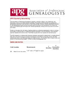 Microsoft Word - APG Quarterly Advertising Rate Sheet_2012