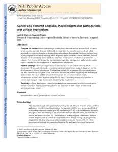 NIH Public Access Author Manuscript Curr Opin Rheumatol. Author manuscript; available in PMC 2012 June 12. NIH-PA Author Manuscript