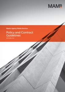 Master Agency Media Services  Policy and Contract Guidelines SEPTEMBER 2012