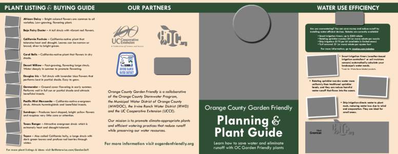 PLANT LISTING & BUYING GUIDE  OUR PARTNERS WATER USE EFFICIENCY