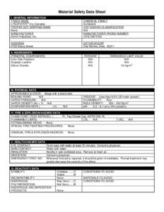 Prevention / Occupational safety and health / Industrial hygiene / Medicine / Safety engineering / Dangerous goods / Material safety data sheet / Odor / Datasheet / Safety / Health / Documents