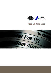 Food labelling guide  Australian Competition and Consumer Commission 23 Marcus Clarke Street, Canberra, Australian Capital Territory, 2601 First published by the ACCC 2009