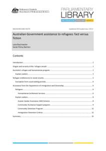 Australian Government assistance to refugees: fact versus fiction