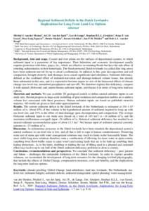 Regional Sediment Deficits in the Dutch Lowlands: Implications for Long-Term Land-Use Options