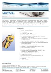 RDM-3P moisture meter The RDM-3P is fully equipped for testing paperboard, corrugated stock, paper tubes or waste paper using its paper scale, 0-100 reference scale or baled paper scale. Whatever the situation calls for,