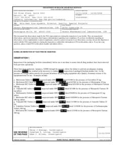 Caraco Pharmaceutical Laboratories. Farmington Hills, MI. Form 483 (Inspectional Observations[removed][removed]