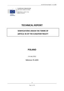 Art.35 Technical Report – PL[removed]EUROPEAN COMMISSION DIRECTORATE-GENERAL FOR ENERGY DIRECTORATE D - Nuclear Energy Radiation Protection