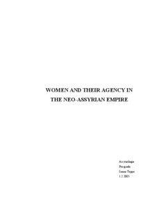 Women and their agency in the neo-Assyrian empire