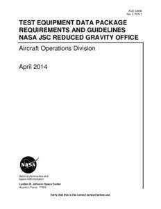 Test Equipment Data Package Requirement and Guidelines NASA JSC RGO