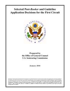 Selected Post-Booker and Guideline Application Decisions for the First Circuit (January 2010)