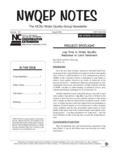 NWQEP NOTES The NCSU Water Quality Group Newsletter Number 122 August 2006