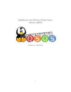 Qualification and Selection of Open Source software (QSOS) Version  1