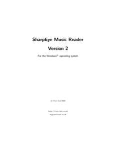 SharpEye Music Reader Version 2 r operating system For the Windows