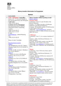 Economic history of Russia / Economy of the Soviet Union / Kyrgyzstan / Russian ruble / Bishkek / MoneyGram / Batken Province / Eurasia / Provinces of Kyrgyzstan / Asia / Zolotaya Korona