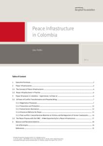 Peace Infrastructure in Colombia Silke Pfeiffer 2014