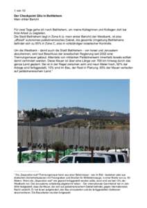 1 von 10 Der Checkpoint Gilo in Bethlehem Mein dritter Bericht 