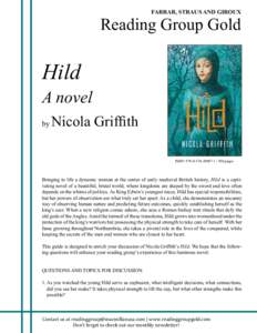FARRAR, STRAUS AND GIROUX  Reading Group Gold Hild