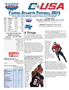 FLORIDA ATLANTIC FOOTBALL[removed]Date[removed]13