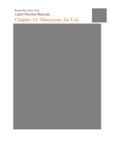 US EPA - Label Review Manual - Chapter 11: Directions for Use