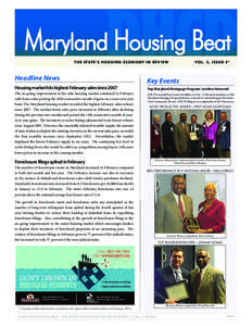 DHCD  Maryland Housing Beat 