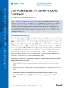 RE study - Understanding RE at IDRC - full report.pub