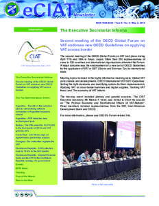 Newsletter  eCIAT ISSN[removed] • Year 6 / No. 8 / May 2, 2014  Infotmation