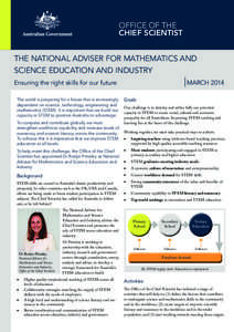 OFFICE OF THE CHIEF SCIENTIST The national adviser for mathematics and science education and inDustry  |