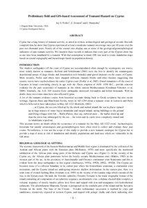 Preliminary field and GIS-based Assessment of Tsunami Hazard on Cyprus Jay S. Noller1, Z. Zomeni2 and I. Panayides2 1 Oregon State University, USA