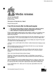 VPOL[removed]Media release The Hon Terry Mulder MP Minister for Public Transport Minister for Roads