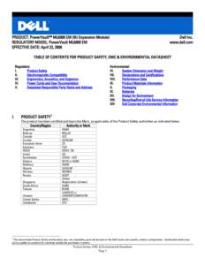 Product Safety, EMC and Environmental Datasheet