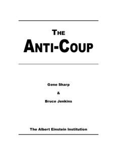 THE  ANTI-COUP Gene Sharp & Bruce Jenkins