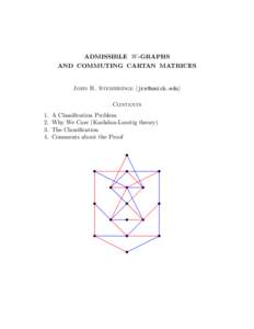 ADMISSIBLE W -GRAPHS AND COMMUTING CARTAN MATRICES John R. Stembridge  Contents 1.