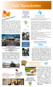     Fall Newsletter Be sure to visit the new