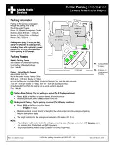 Public Parking Information Glenrose Rehabilitation Hospital Parking Information Parking at the Glenrose is managed through the parking office at the