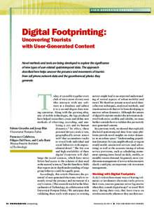 Use r - G e n e r ate d Co nte nt  Digital Footprinting: Uncovering Tourists with User-Generated Content