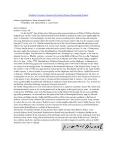 Southern Campaign American Revolution Pension Statements & Rosters Pension Application of Francis Burrell R1492 Transcribed and annotated by C. Leon Harris State of Indiana } Jackson County S.S. }