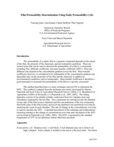 US EPA - Film Permeability Determination Using Static Permeability Cells - May 2012