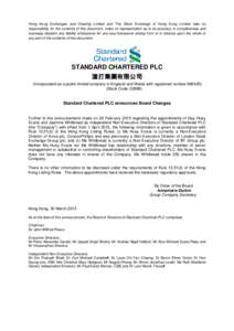 Hong Kong Exchanges and Clearing Limited and The Stock Exchange of Hong Kong Limited take no responsibility for the contents of this document, make no representation as to its accuracy or completeness and expressly discl