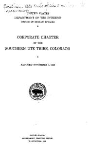 Corporate Charter of the Southern Ute Tribe